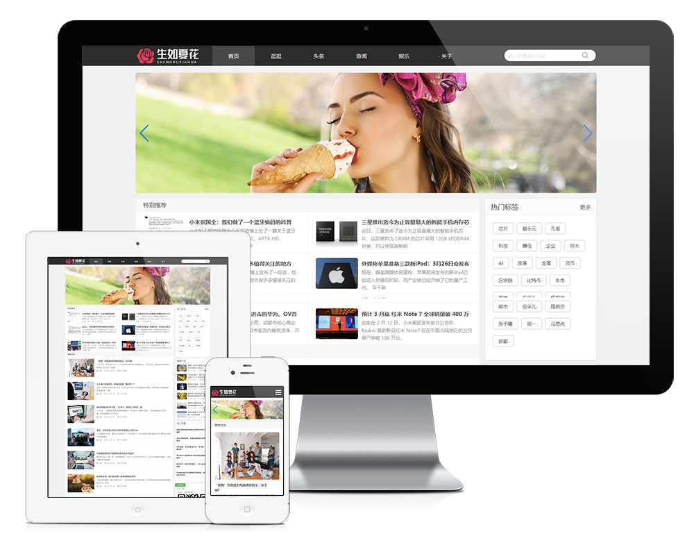 易优CMS 响应式博客自媒体类网站模板 带手机版插图