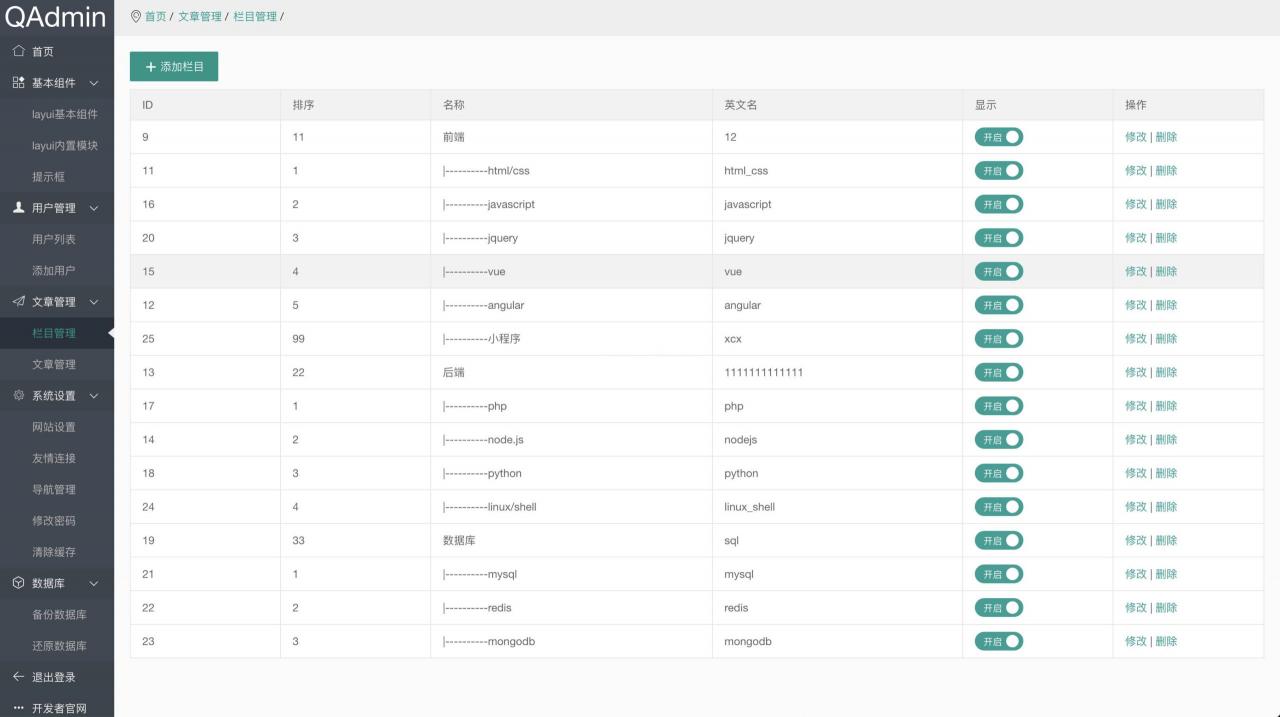 QAdmin v1.3_轻量级layui后台模板_基于layui框架与Vue.js构建_新增iframe版插图