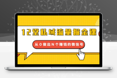 12堂私域流量掘金课：打通私域４大关卡 从0做出N个赚钱的微信号
