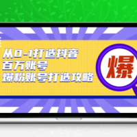 抖音课程 从0-1打造抖音百万账号-爆粉账号打造攻略，针对有账号无粉丝的现象